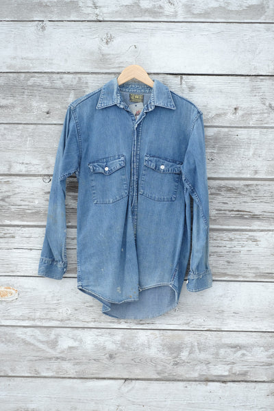 トップス 70s BB brand western denim shirt grunge Vintage 70s Denim Shirt, Streetwear Fashion, LANDLUBBER