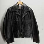 Vintage Collared Racer Leather Jacket