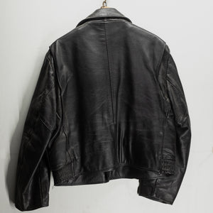 Vintage Collared Racer Leather Jacket