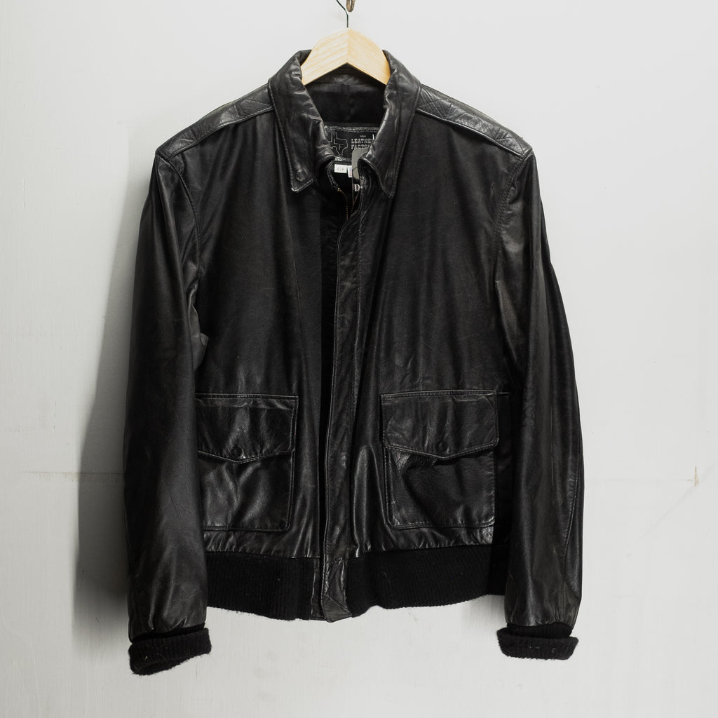 Vintage Texas Leather Factory Leather Bomber Jacket